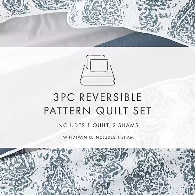 blue_damask_reversible_pc_king_quilt_set_8.webp Blue Damask Reversible 3-pc. King Quilt Set>Kirklands Home Online