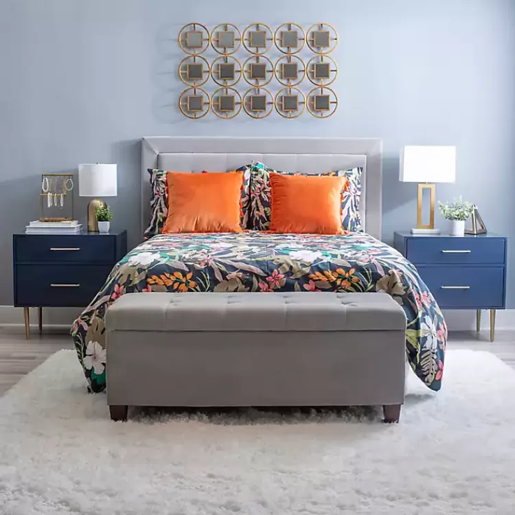 blue_drawer_nightstand_with_gold_hardware_3.webp 2-Drawer Nightstand with Gold Hardware>Kirklands Home Clearance