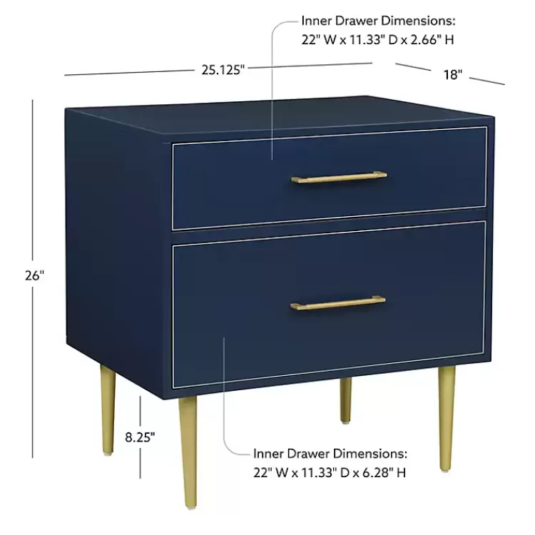 blue_drawer_nightstand_with_gold_hardware_8.webp 2-Drawer Nightstand with Gold Hardware>Kirklands Home Clearance