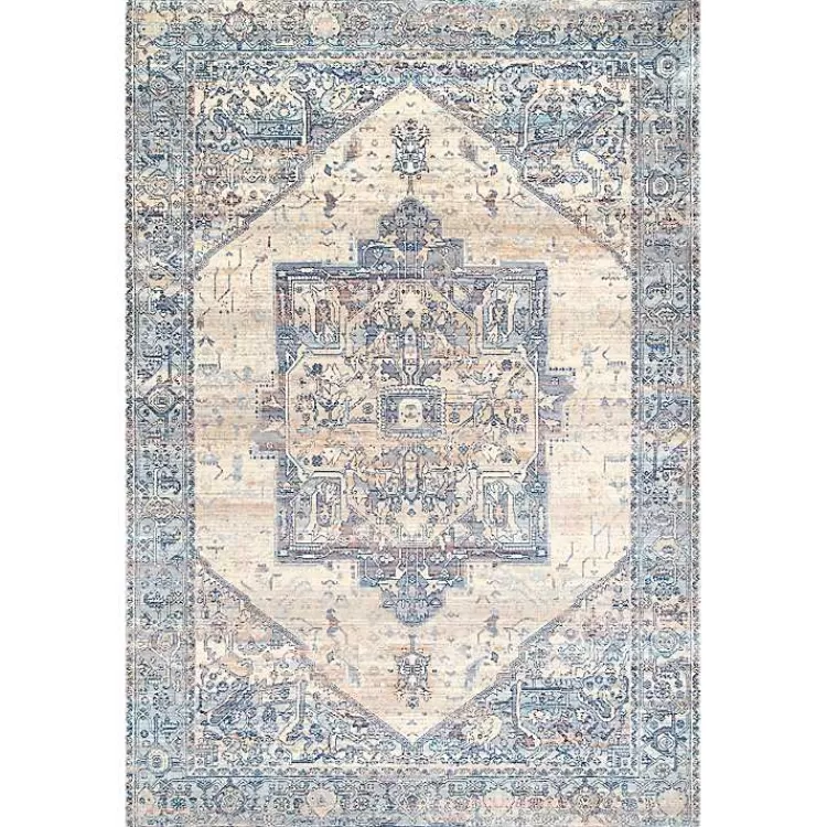 Blue Eli Medallion Fringe Area Rug, 4x6>Kirklands Home Clearance