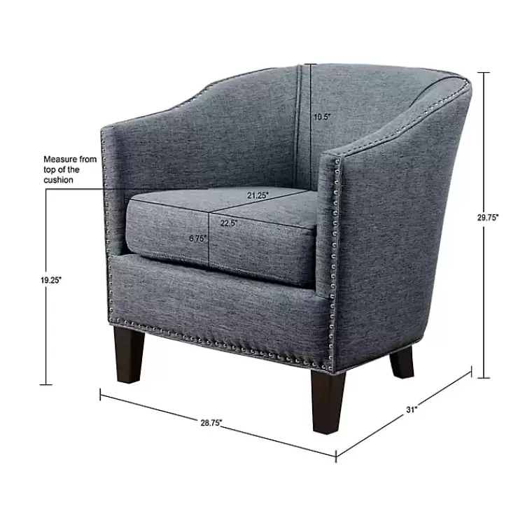 blue_emery_barrel_accent_chair_5.webp Emery Barrel Accent Chair>Kirklands Home Store