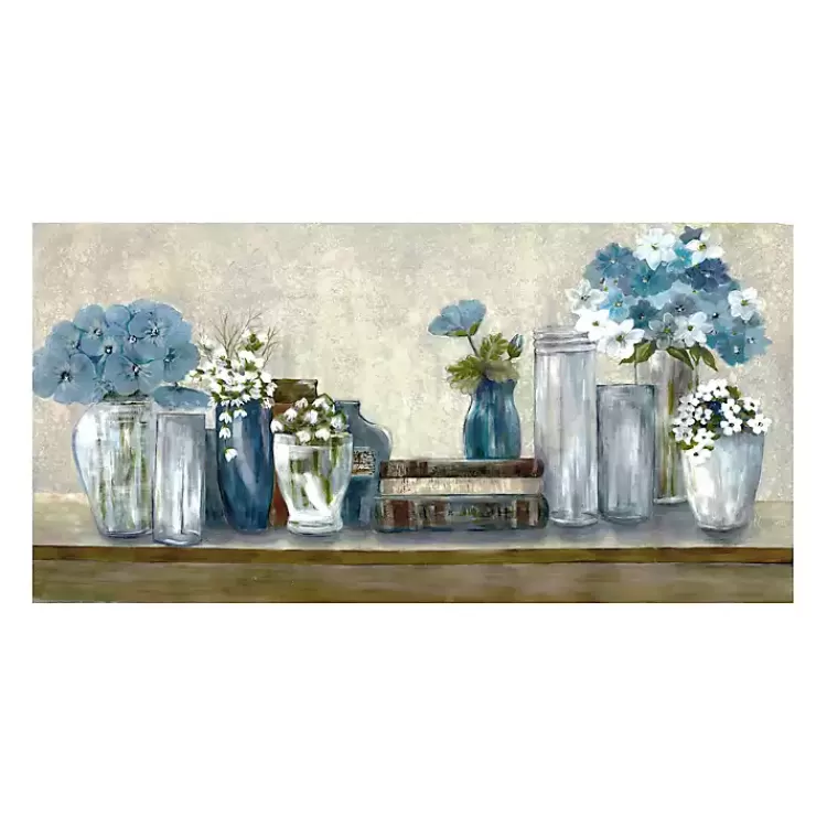 Blue Floral Desk Giclee Canvas Print, 40x20 in.>Kirklands Home Best Sale