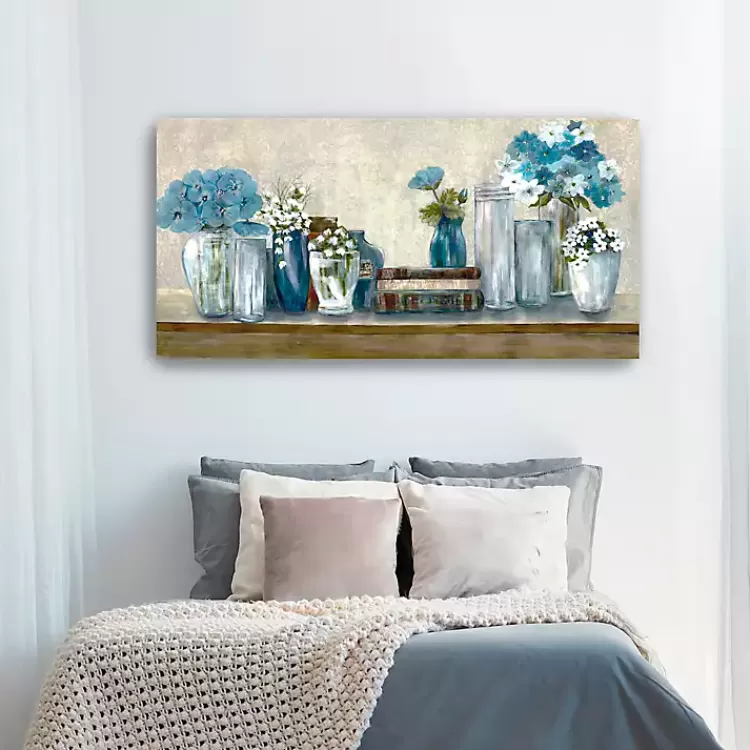 Blue Floral Desk Giclee Canvas Print, 60x30 in.>Kirklands Home Flash Sale