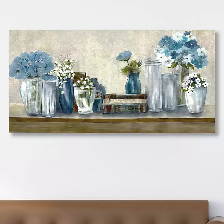 Blue Floral Desk Giclee Canvas Print, 40x20 in.>Kirklands Home Best Sale