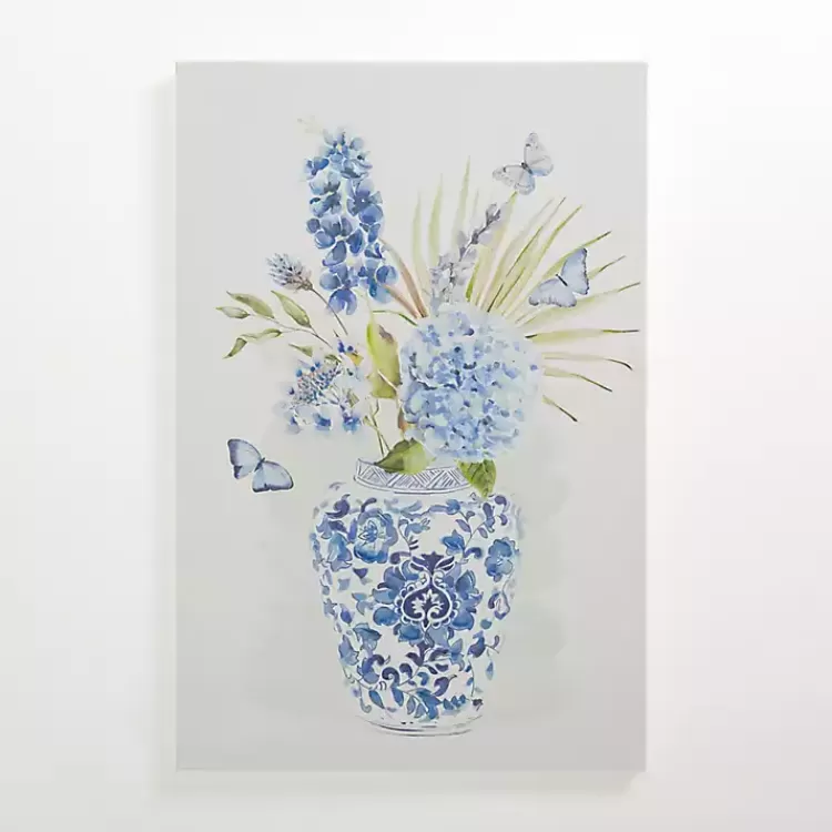 Blue Floral in China Vase I Canvas Art Print>Kirklands Home Clearance