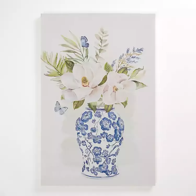 Blue Floral in China Vase II Canvas Art Print>Kirklands Home Best
