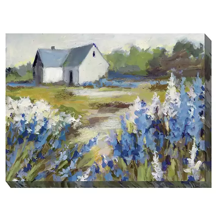 Blue Floral Meadow Outdoor Canvas Art Print>Kirklands Home New