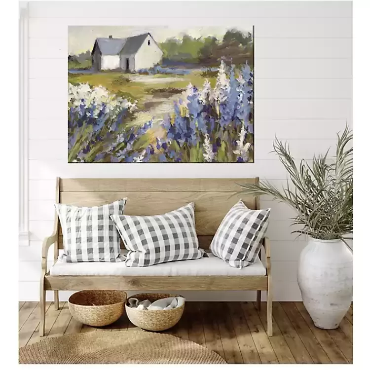 Blue Floral Meadow Outdoor Canvas Art Print>Kirklands Home New