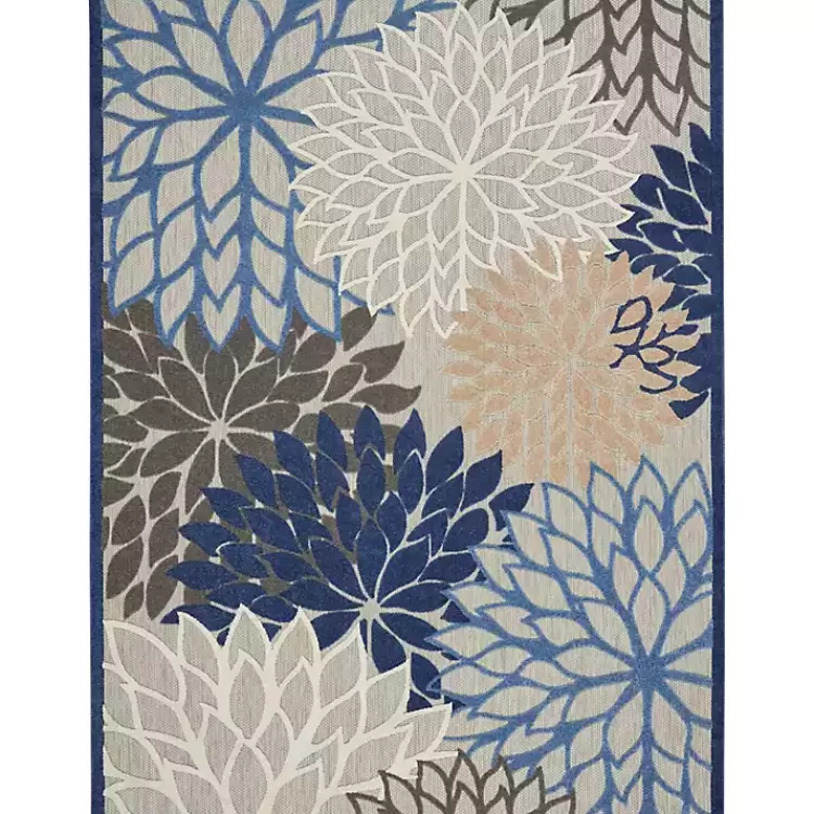 Blue Floral Outdoor Area Rug, 7x10>Kirklands Home Fashion