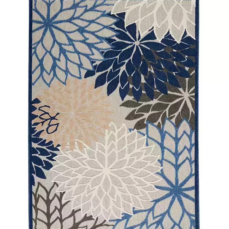 Blue Floral Outdoor Area Rug, 5x7>Kirklands Home New