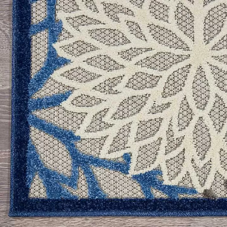 Blue Floral Outdoor Area Rug, 5x7>Kirklands Home New