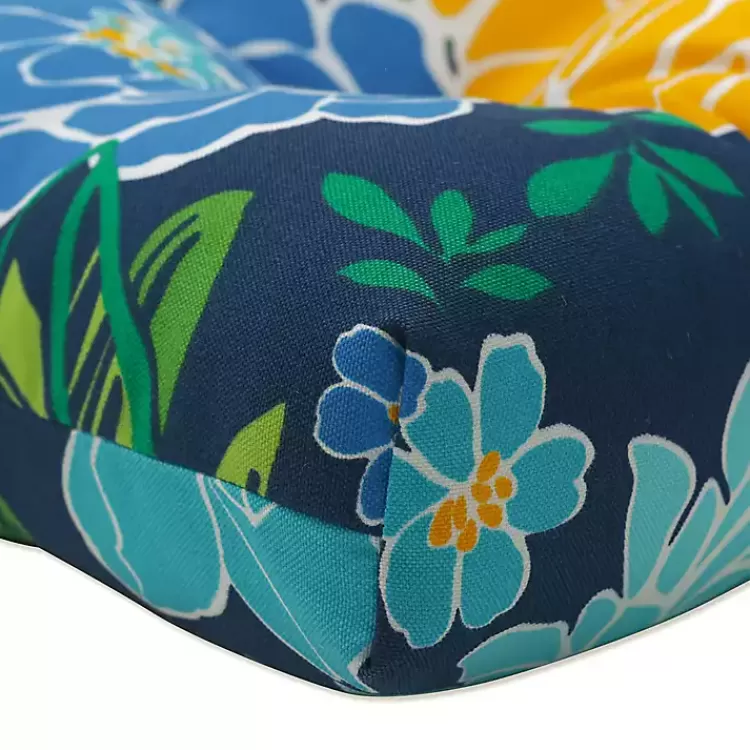Blue Floral Tufted Outdoor Seat Cushions, Set of 2>Kirklands Home Store