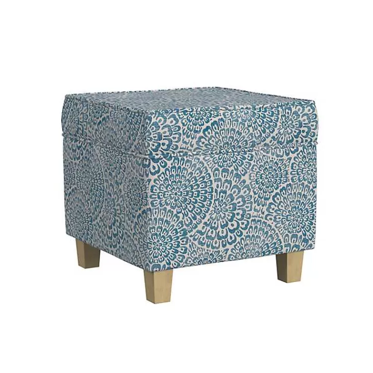 Floral Upholstered Square Storage Ottoman>Kirklands Home Sale