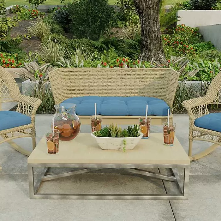 blue_french_edge_outdoor_wicker_settee_cushion_3.webp French Edge Outdoor Wicker Settee Cushion>Kirklands Home Shop