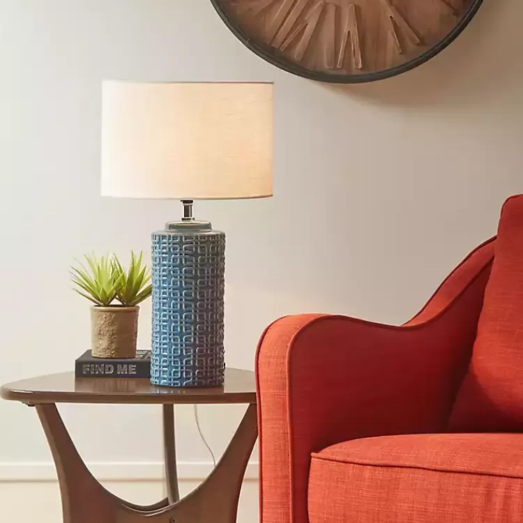 Blue Geometric Ceramic Table Lamp>Kirklands Home Cheap