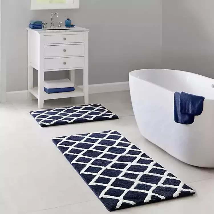 blue_geometric_pattern_reversible_bath_mat__in_3.webp Blue Geometric Pattern Reversible Bath Mat, 34 in.>Kirklands Home Best