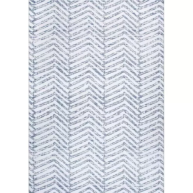 Blue Geometric Pattern Washable Area Rug, 5x8>Kirklands Home Fashion