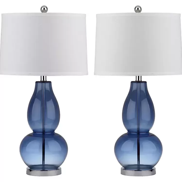 Blue Glass Hourglass Table Lamps, Set of 2>Kirklands Home Discount