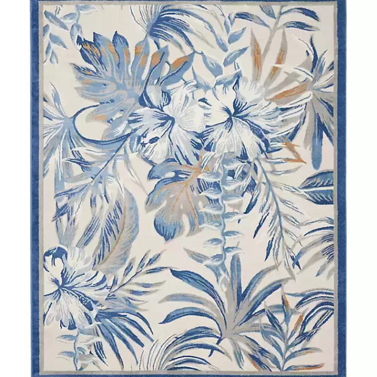 Blue Grand Leaf Coastal Area Rug, 7x9>Kirklands Home Shop