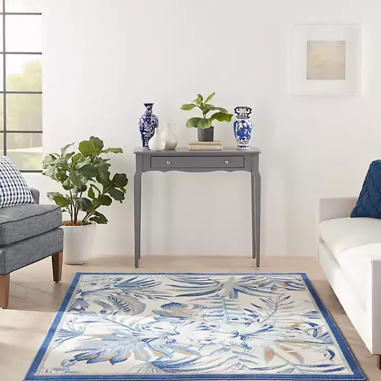blue_grand_leaf_coastal_area_rug_x_7.webp Blue Grand Leaf Coastal Area Rug, 5x7>Kirklands Home Outlet