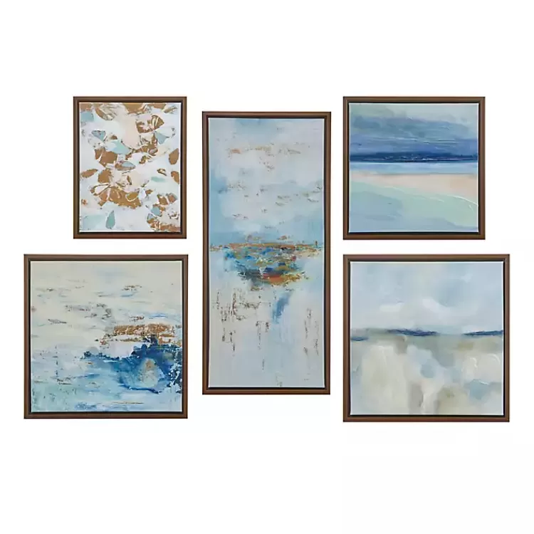 Blue Horizon Framed Canvas Art Prints, Set of 5>Kirklands Home Flash Sale