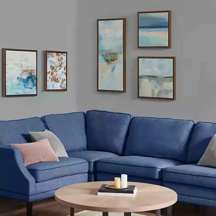 Blue Horizon Framed Canvas Art Prints, Set of 5>Kirklands Home Flash Sale