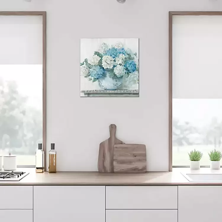 Blue Hydrangea Cottage Canvas Print>Kirklands Home Best Sale