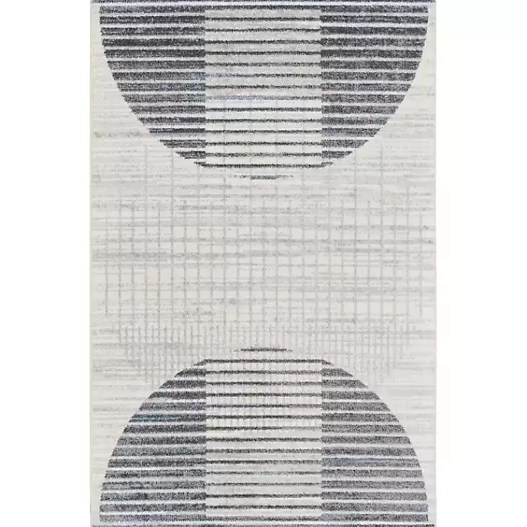 Blue Linear Geometric Washable Area Rug, 4x6>Kirklands Home Outlet