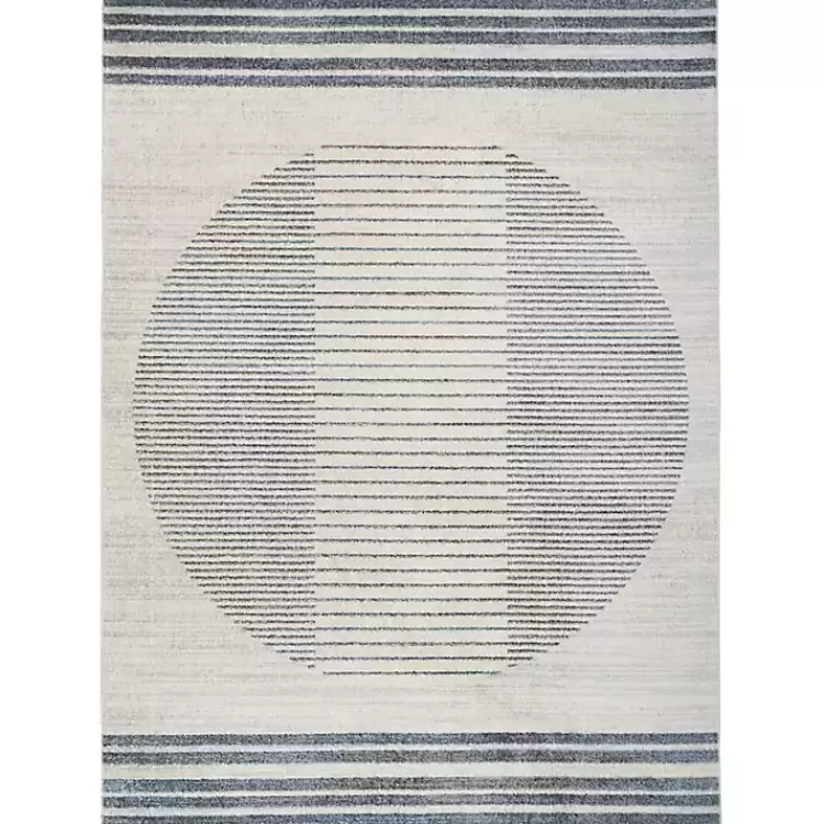 Blue Linear Sphere Washable Area Rug, 6x9>Kirklands Home New