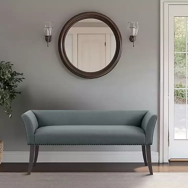 Low Back Flared Nailhead Trim Bench>Kirklands Home Flash Sale