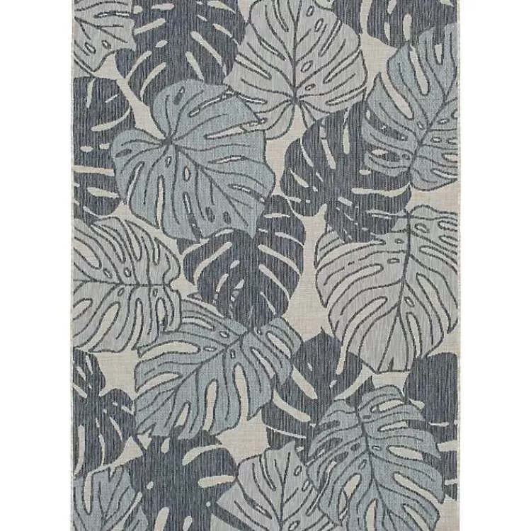Blue Malibu Monstera Outdoor Area Rug, 7x9>Kirklands Home Store