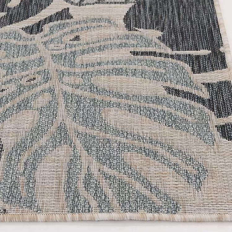 Blue Malibu Monstera Outdoor Area Rug, 7x9>Kirklands Home Store