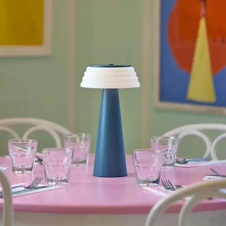 blue_metal_cordless_lamp_with_white_ribbed_shade_5.webp Metal Cordless Lamp with White Ribbed Shade>Kirklands Home Cheap