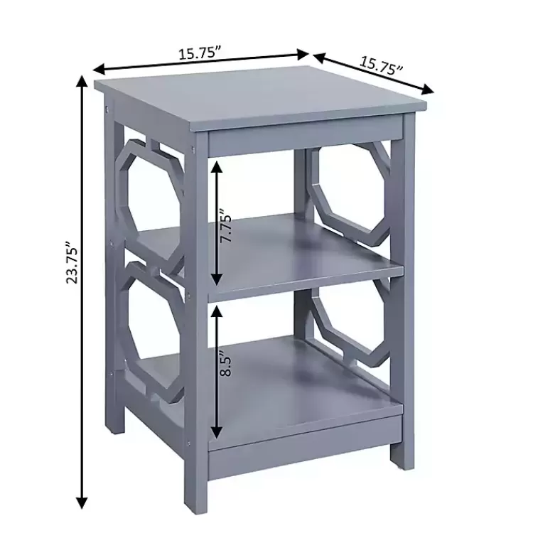 Octagon 2-Shelf Accent Table>Kirklands Home Sale