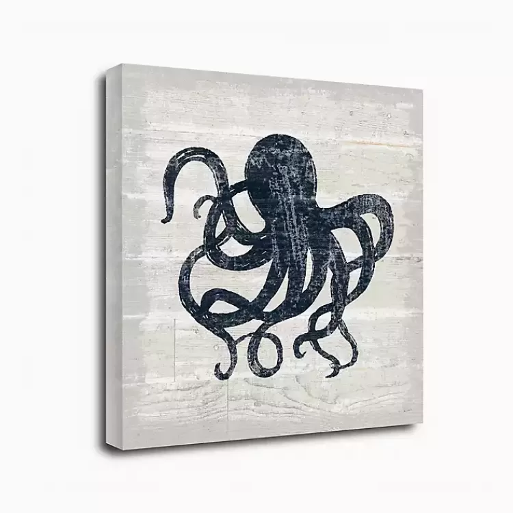 Blue Octopus Driftwood Canvas Art Print>Kirklands Home Fashion