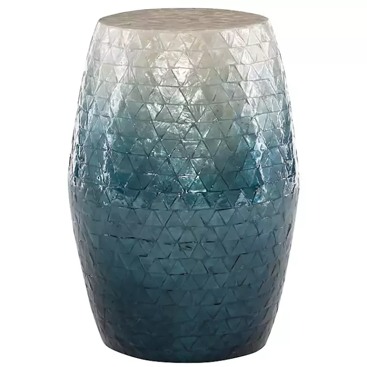 Blue Ombre Mosaic Capiz Shell Drum End Table>Kirklands Home Flash Sale