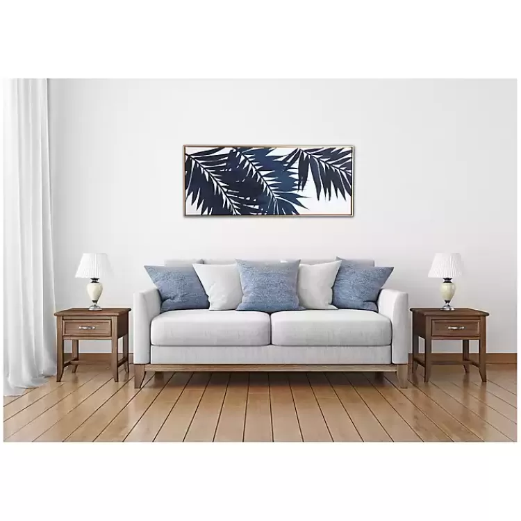 blue_palms_framed_canvas_art_print_2.webp Blue Palms Framed Canvas Art Print>Kirklands Home New