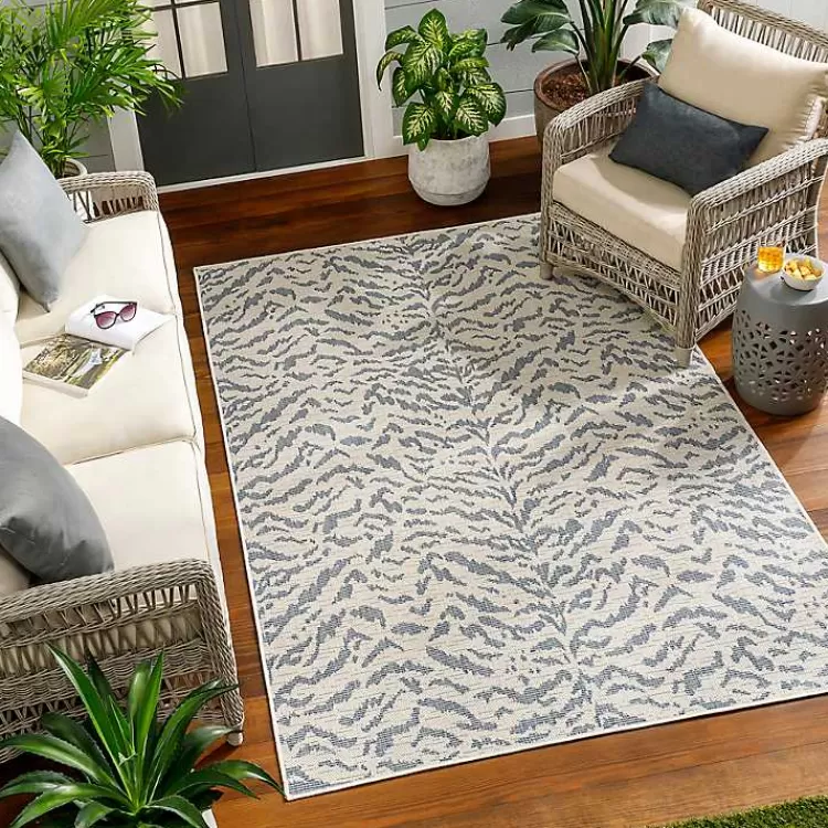 Blue Ravello Outdoor Rug, 5x7>Kirklands Home Outlet