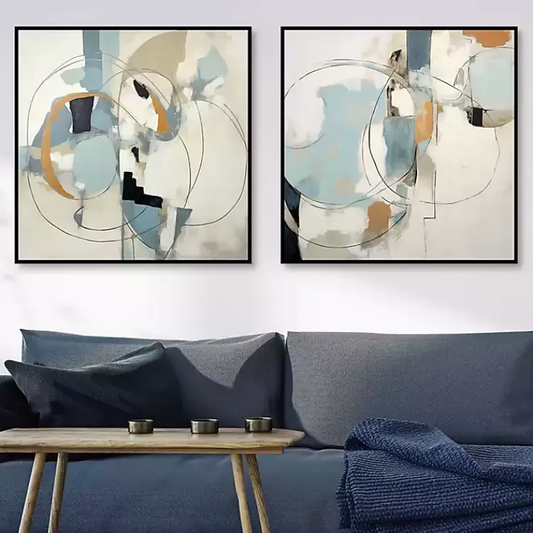 Blue Rhythms Framed Canvas Art Prints, Set of 2>Kirklands Home Online