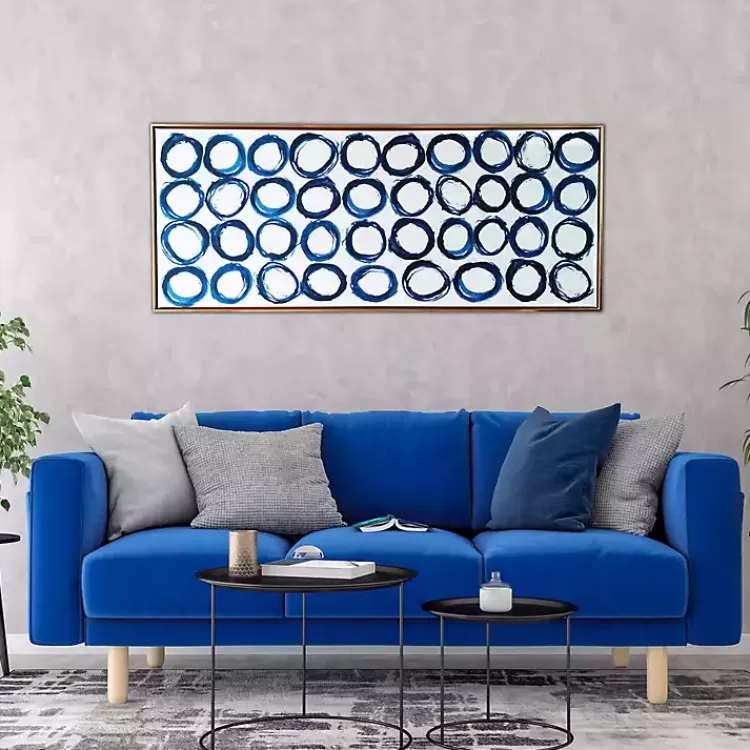 Blue Rings Framed Canvas Art Print>Kirklands Home Cheap