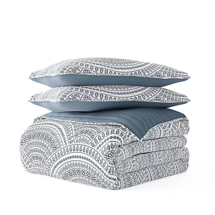 blue_scalloped_reversible_pc_queen_quilt_set_2.webp Blue Scalloped Reversible 3-pc. Queen Quilt Set>Kirklands Home Cheap