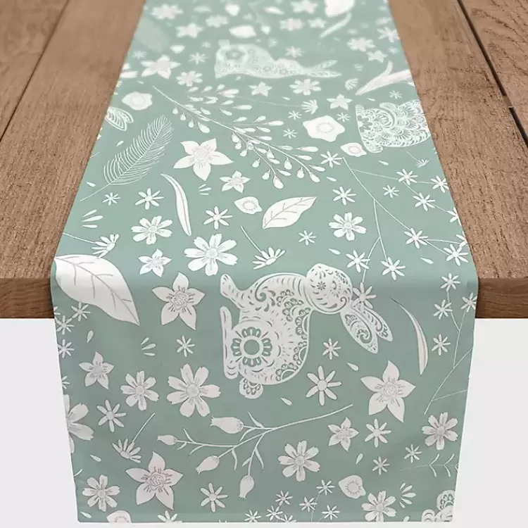 Blue Scandinavian Bunny Table Runner, 90 in.>Kirklands Home Fashion