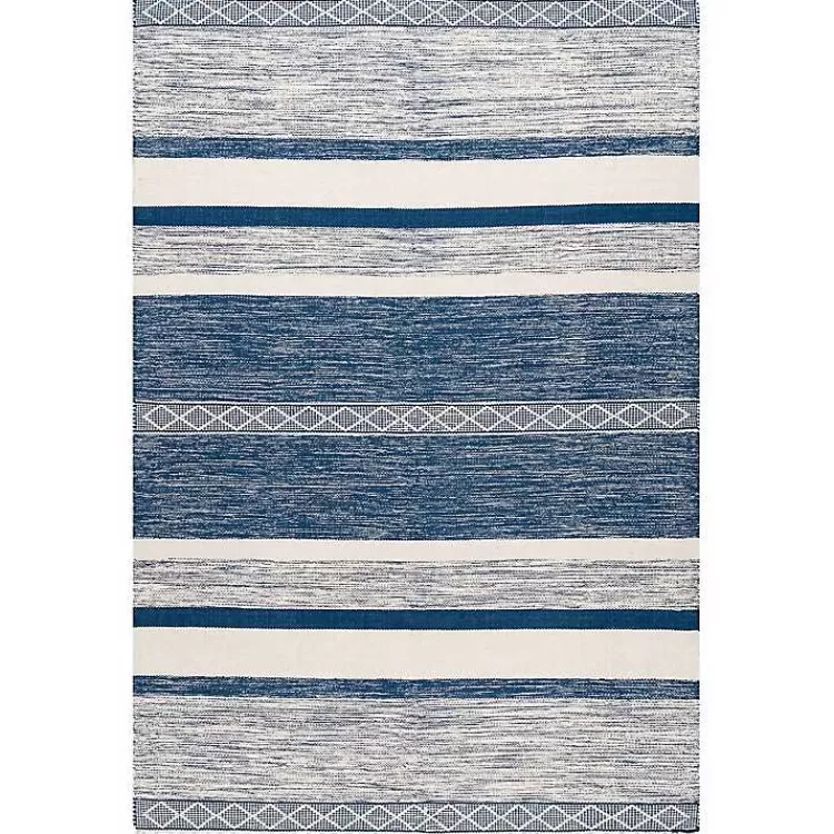 Seabrook Striped Fringe Wool Area Rug, 7x9>Kirklands Home Fashion