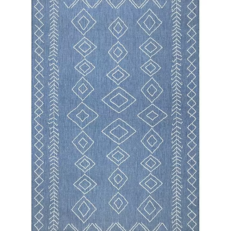 Blue Serna Tribal Outdoor Area Rug, 5x8>Kirklands Home Discount