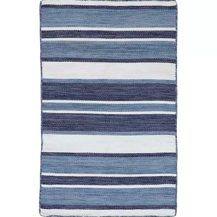 Blue Shades Striped Indoor/Outdoor Scatter Rug>Kirklands Home Best Sale