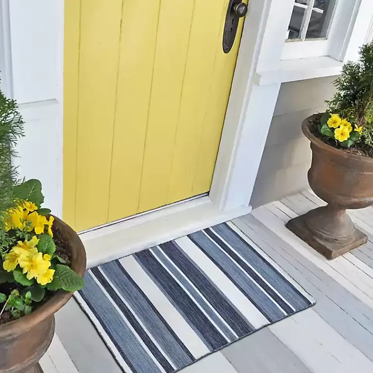 Blue Shades Striped Indoor/Outdoor Scatter Rug>Kirklands Home Best Sale