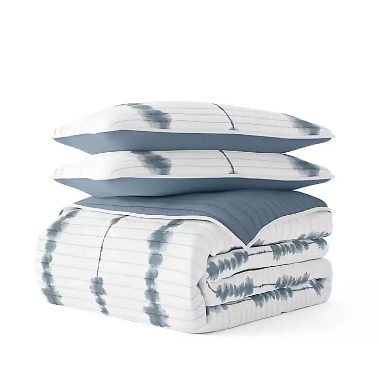 blue_shibori_reversible_pc_queen_quilt_set_2.webp Blue Shibori Reversible 3-pc. Queen Quilt Set>Kirklands Home Clearance