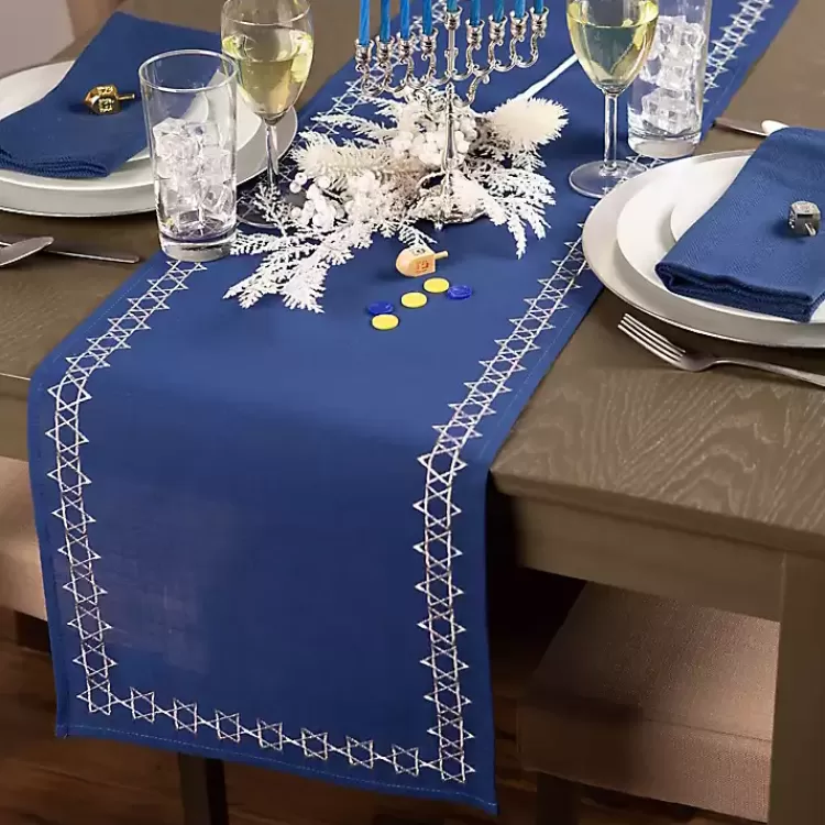 Blue Star of David Hanukkah Table Runner>Kirklands Home Flash Sale
