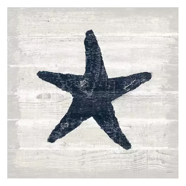 Blue Starfish Driftwood Canvas Art Print>Kirklands Home Discount
