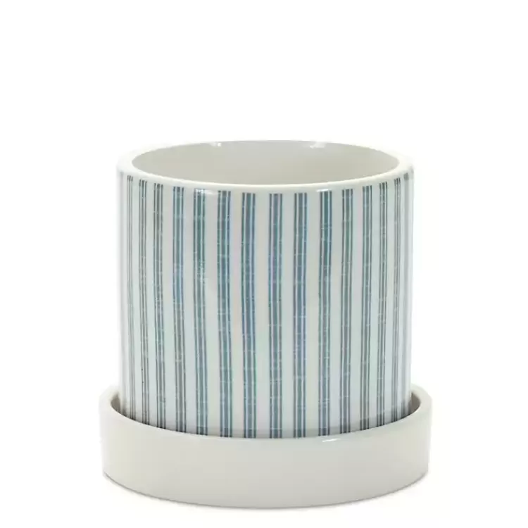 blue_striped_and_chicken_decorative_pots_set_of__2.webp Blue Striped and Chicken Decorative Pots, Set of 2>Kirklands Home Hot